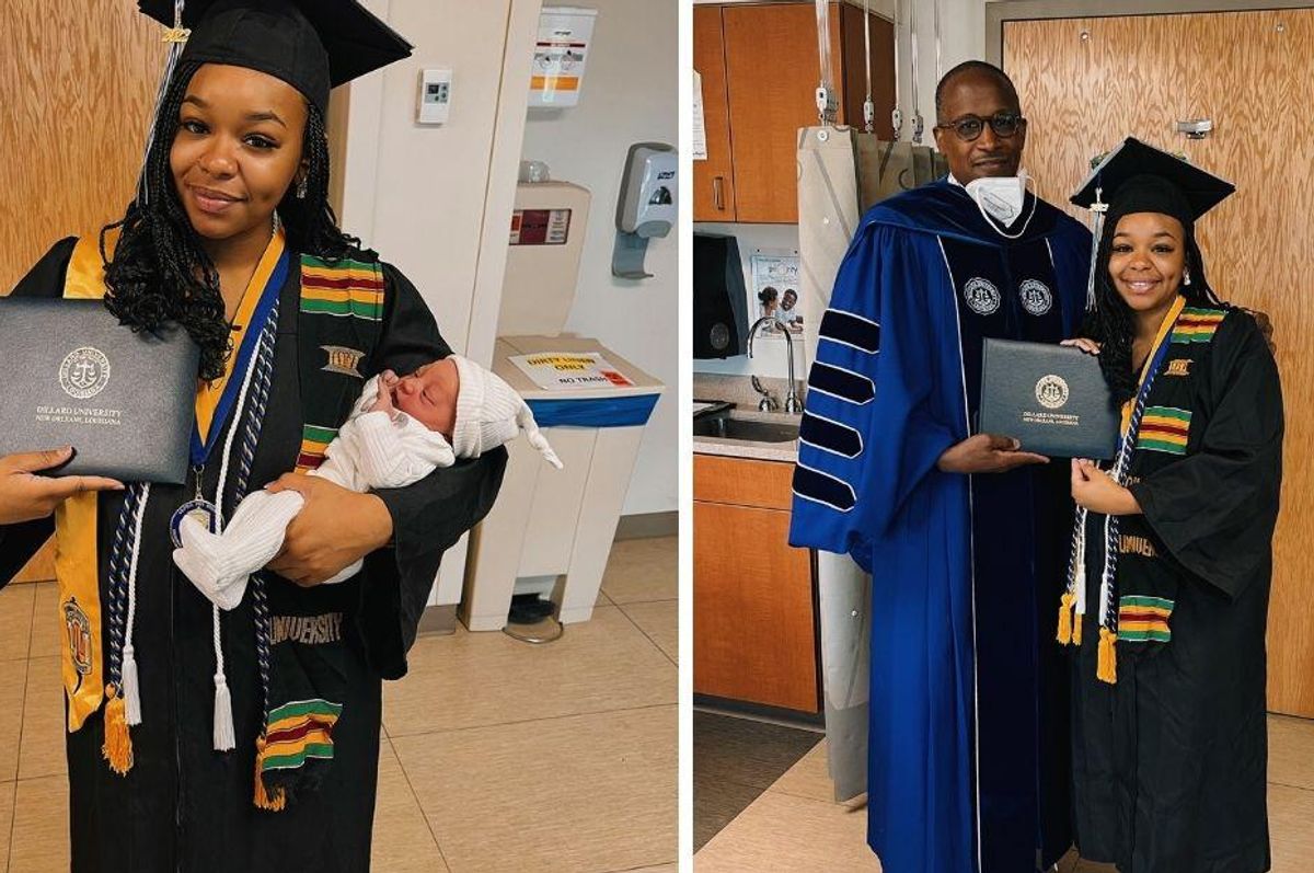 jada sayles, baby born on graduation day, hospital graduation