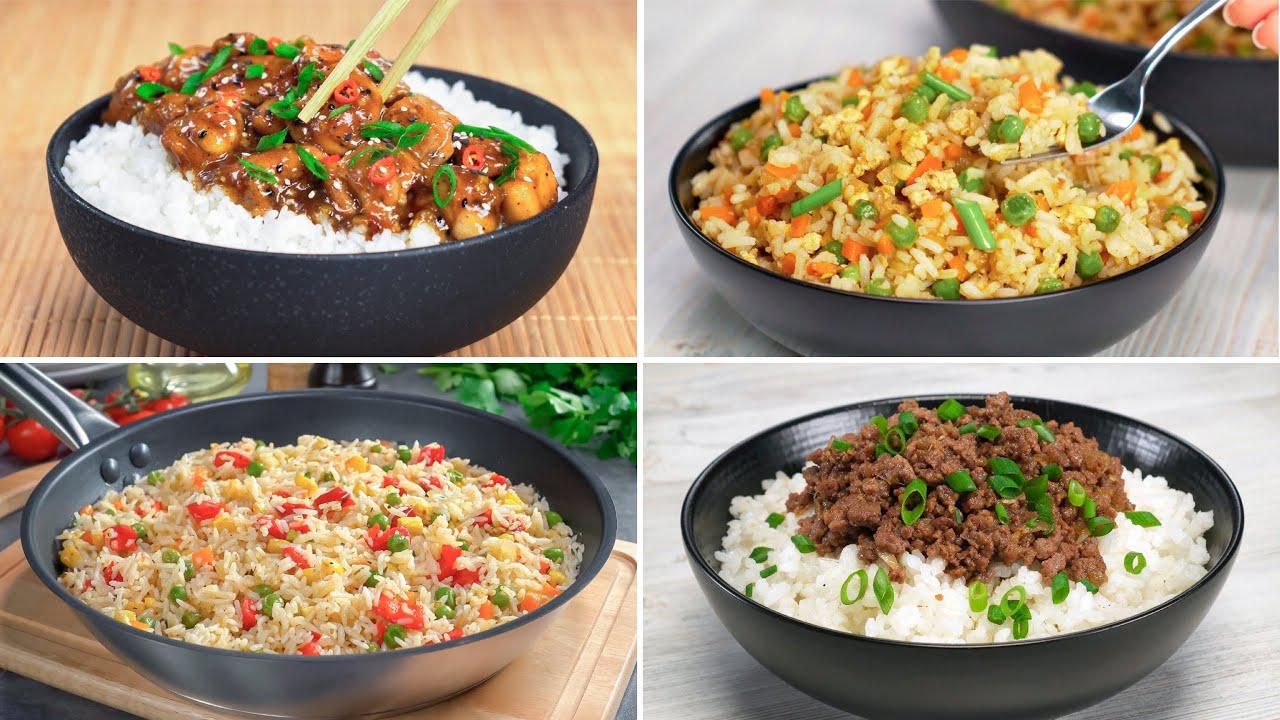 4 Quick & Easy RICE DINNERS in 30 Minutes! DELICIOUS Rice Dinner 4 WAYS. Recipes by Always Yummy!