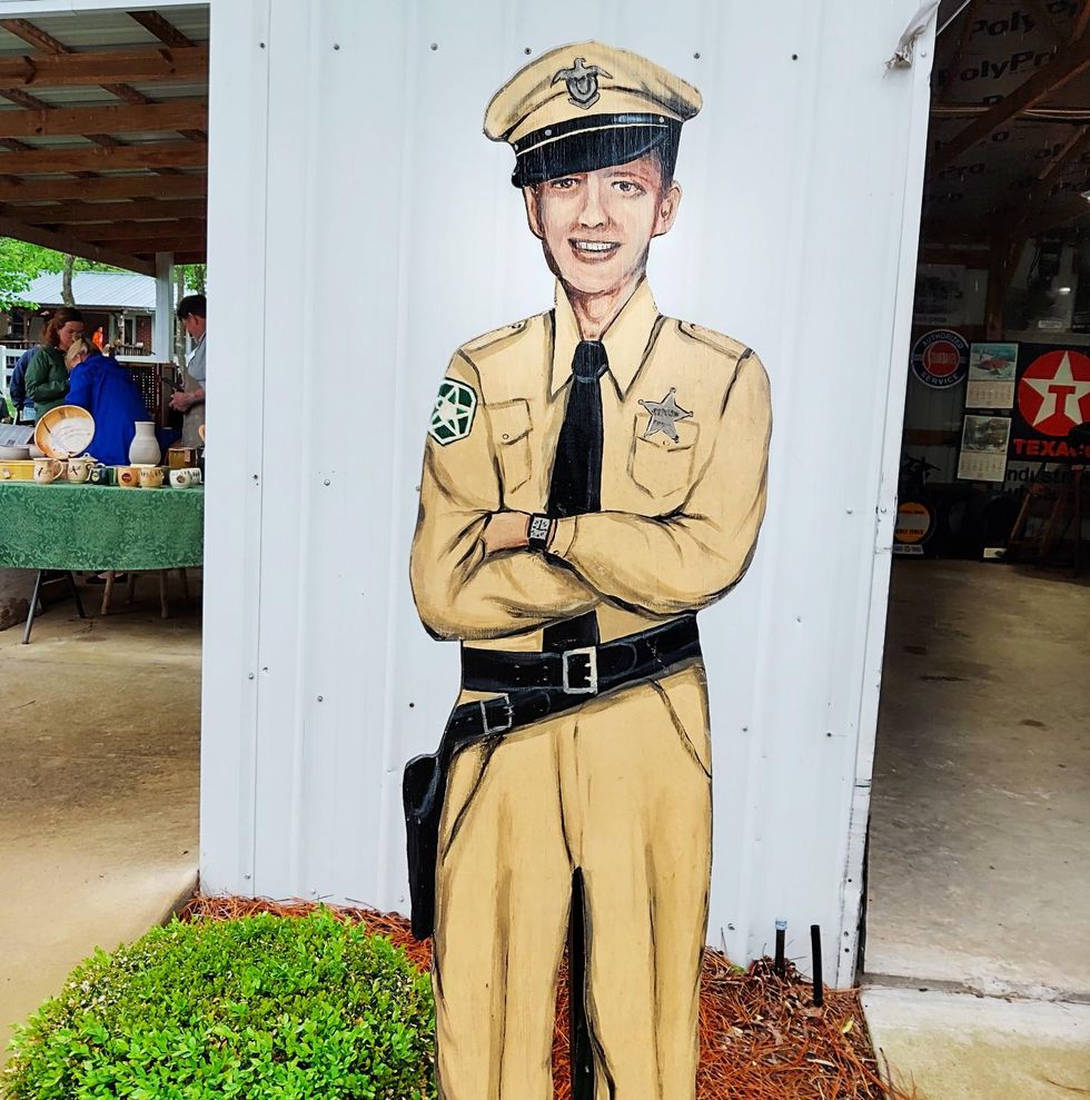 Life-size plywood cutout of Barney Fife