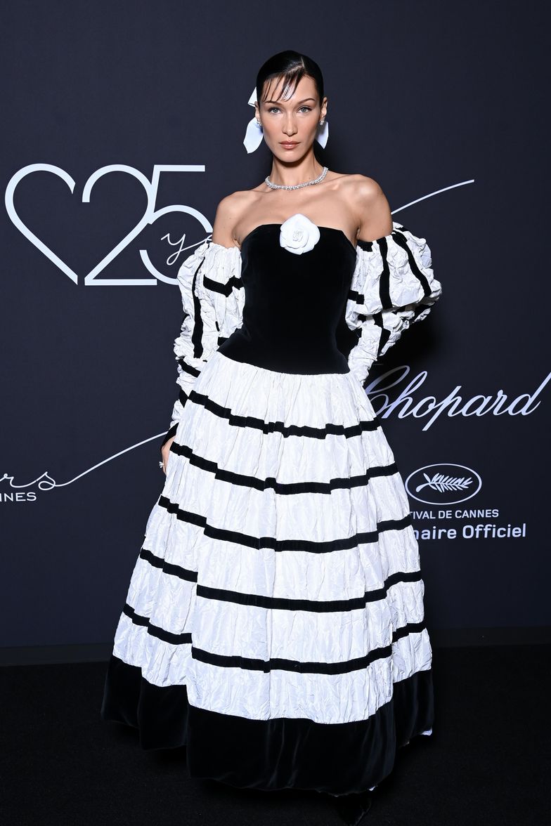 May 25, 2022 - Bella Hadid Wears Another Vintage Versace Dress To Chopard  Event - HADIDSCLOSET