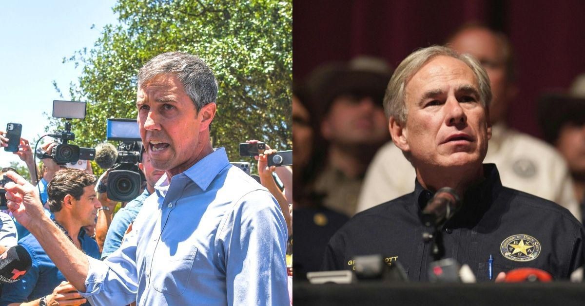 Viral Photo Of Beto Confronting Gov. Abbott During Press Conference Has Twitter In Awe