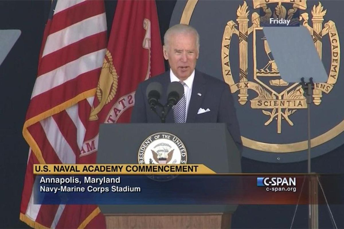 Here's Joe Biden's Naval Academy Commencement Speech, So Commence With Your Navels