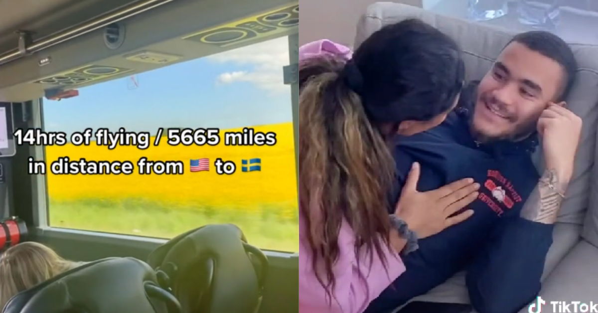 TikToker Flies 14 Hours To Surprise Her Boyfriend In Sweden—And His Reaction Is All Kinds Of Cringe