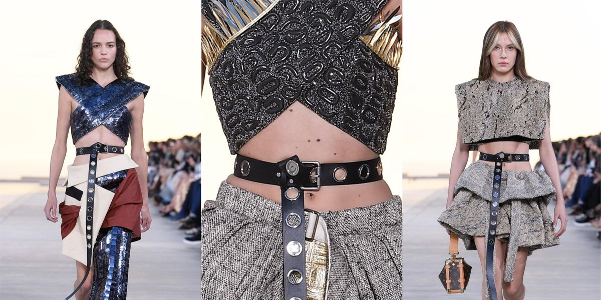 Louis Vuitton's Models Wore Belts Around Their Bare Waists