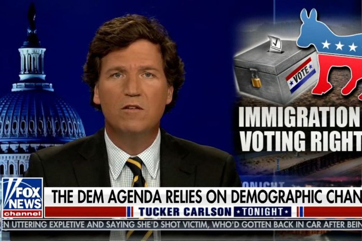 Tucker's 'Great Replacement' Either Totally Fine Or Doesn't Exist Or HEY WHAT ABOUT RACHEL MADDOW, LIBS?