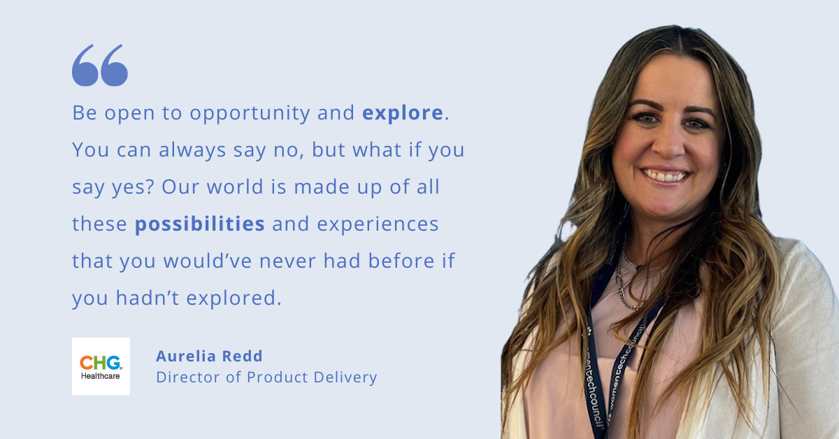 Blog post header with quote from Aurelia Redd, Director of Product Delivery at CHG Healthcare