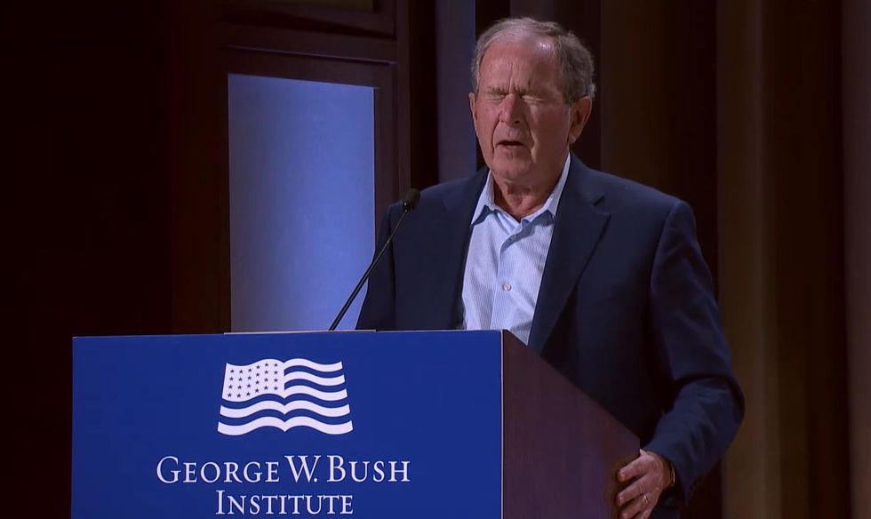 George W Bush goes mega-viral over Freudian slip that reignited accusations that he is a war criminal