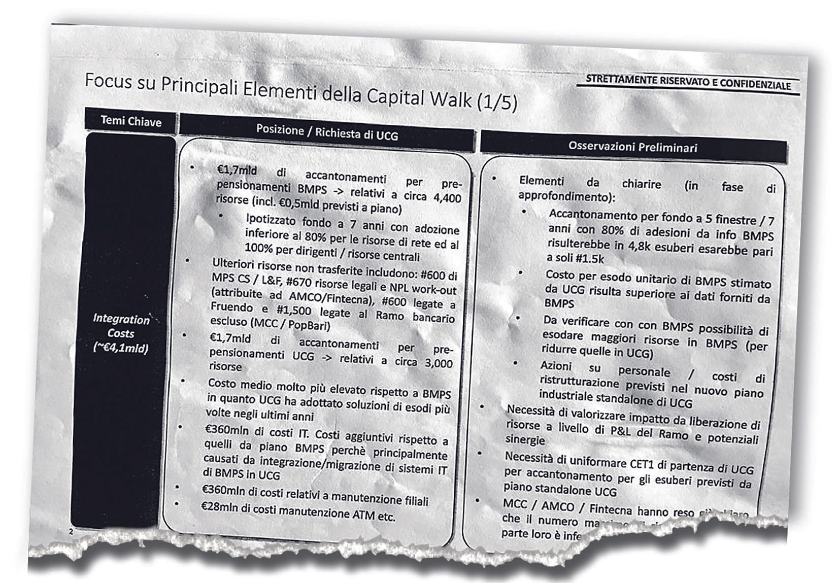 ESCLUSIVO - Montepaschi, il nodo dipendenti. Unicredit chiedeva il taglio di 7.800 posti