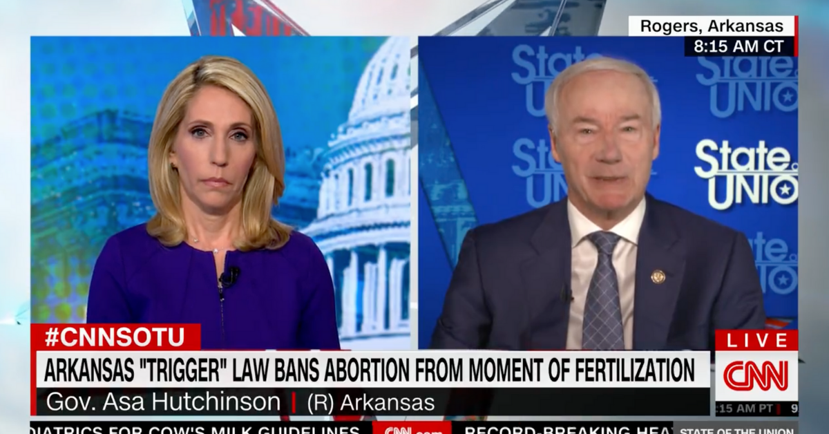 Arkansas GOP Gov. Called Out For Claiming He Doesn't Agree With Abortion Ban He Signed Into Law