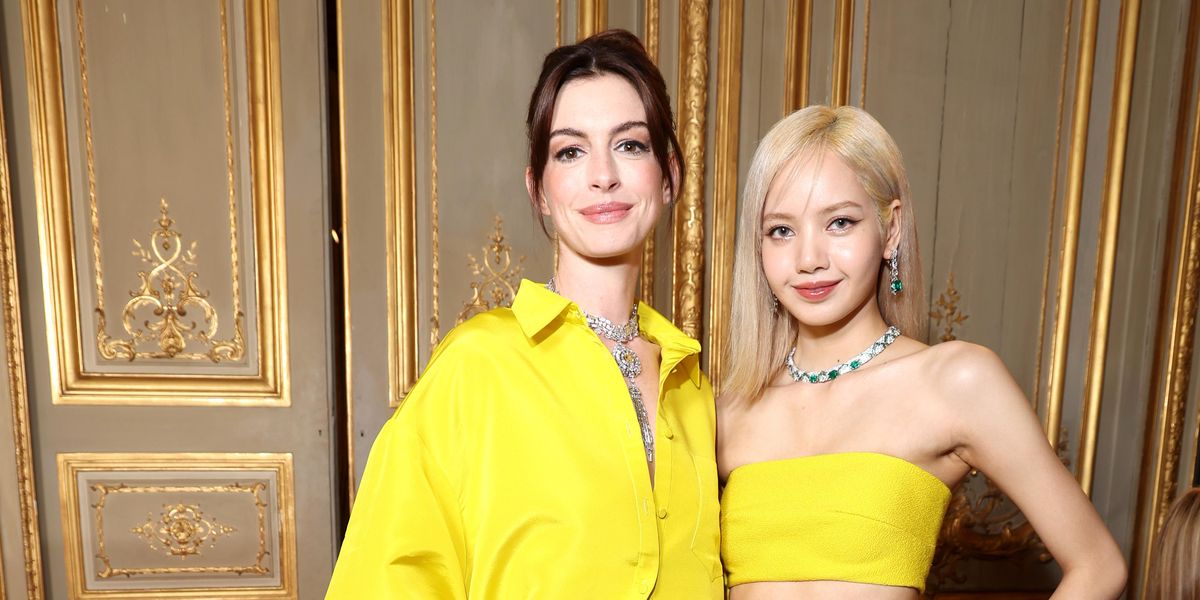 Anne Hathaway and Lisa Are a Vision in Yellow at Bulgari's Paris Show