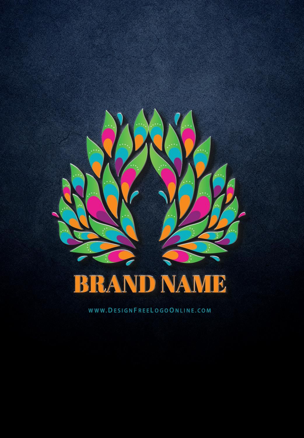 Peacock feathers logo design