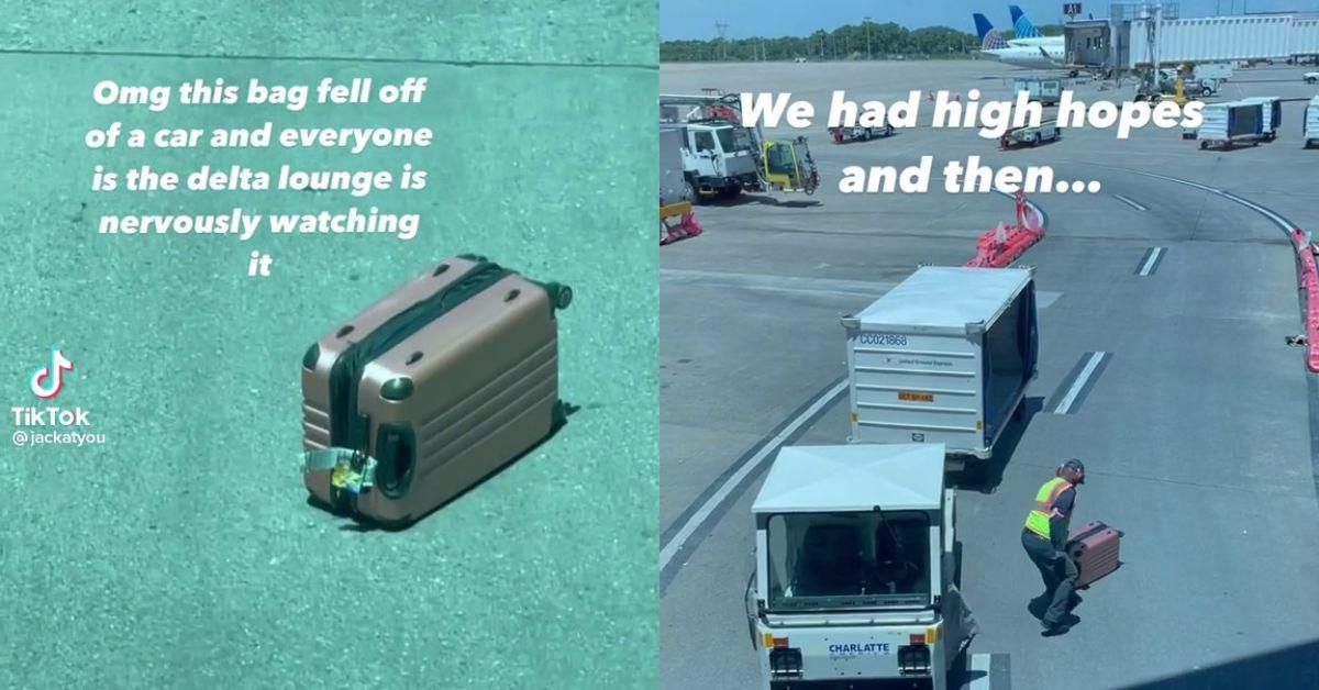 Passengers Watch In Disbelief As Airport Workers Fail To Pick Up Luggage That Fell Onto Tarmac