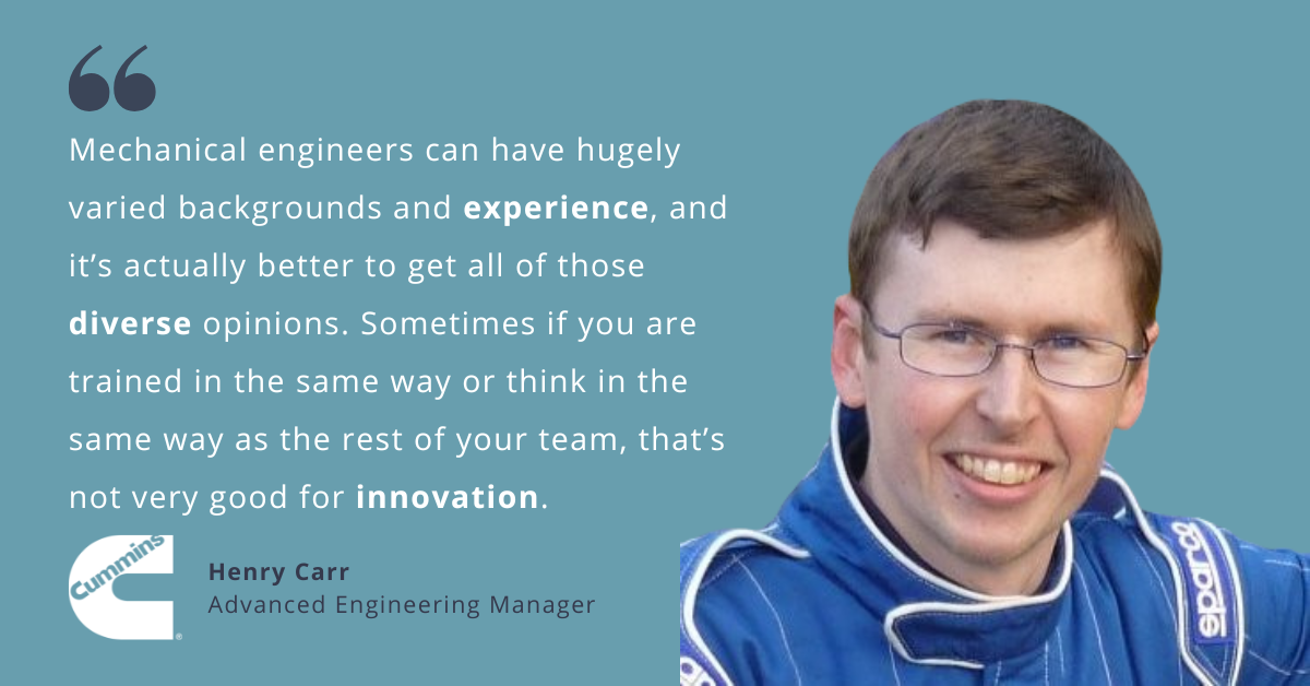 Blog post header with quote from Henry Carr, Advanced Engineering Manager at Cummins