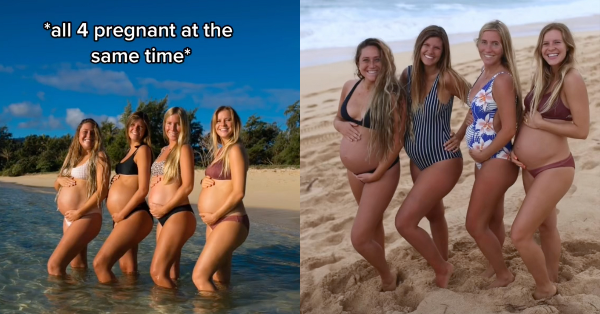 Group Of Four Friends Go Viral After All Getting Pregnant At The Same Time Not Once, But Twice