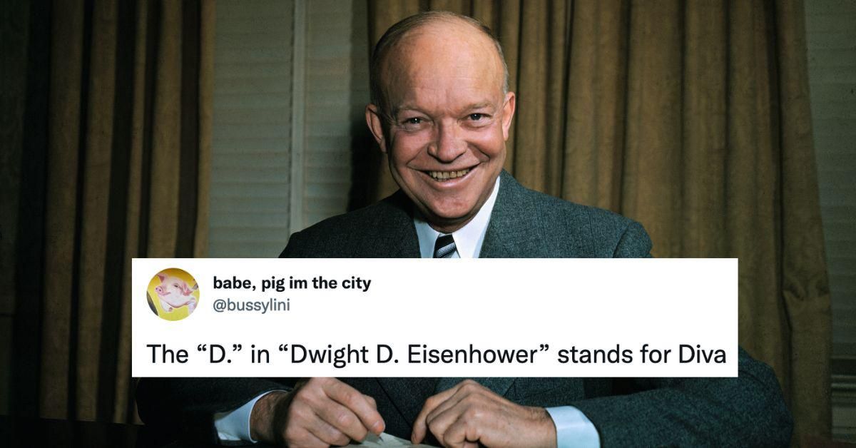 Gay Twitter Can't Get Over The Way Dwight D. Eisenhower Is Sitting In Viral Old Photograph