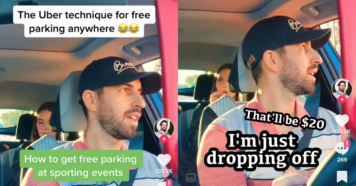 Uber Driver Sparks Debate After Showing His Joke 'Hack' For Free Parking At Sporting Events