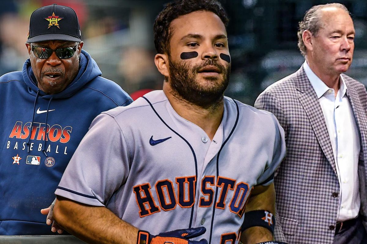 Astros Dusty Baker, Jose Altuve, Jim Crane