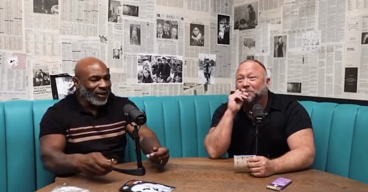 Alex Jones Asks Mike Tyson To Broker Peace With Putin While They Smoke 'Magic Tobacco' In Bonkers Video