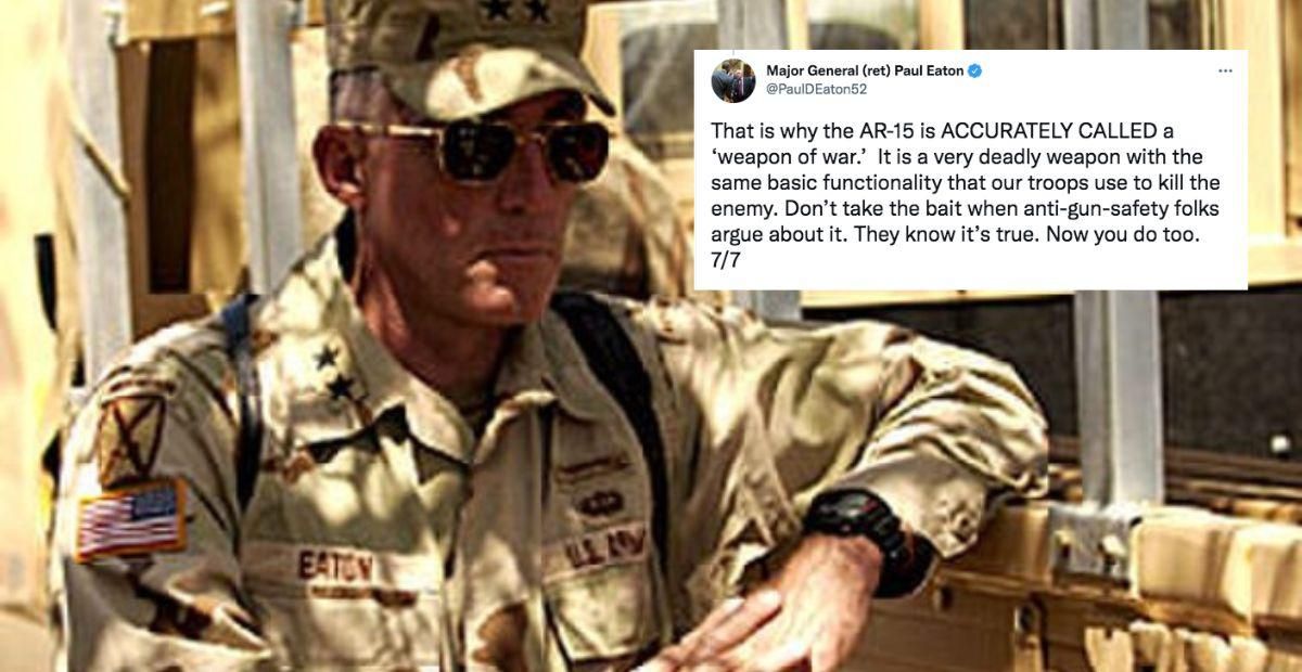 Retired Major General Paul Eaton explains how AR-15s are weapons