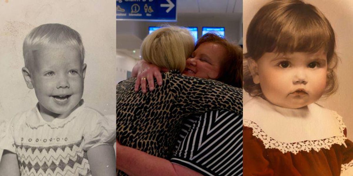 Sisters lived minutes apart never knowing the other existed, and finally meet after 56 years
