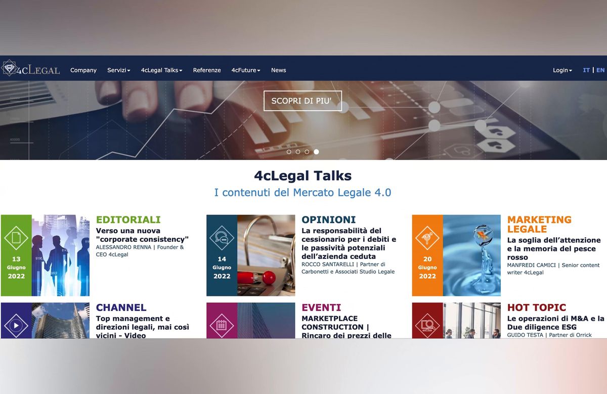 Gli incroci dei soci del portale che offre servizi legali alle big della Borsa