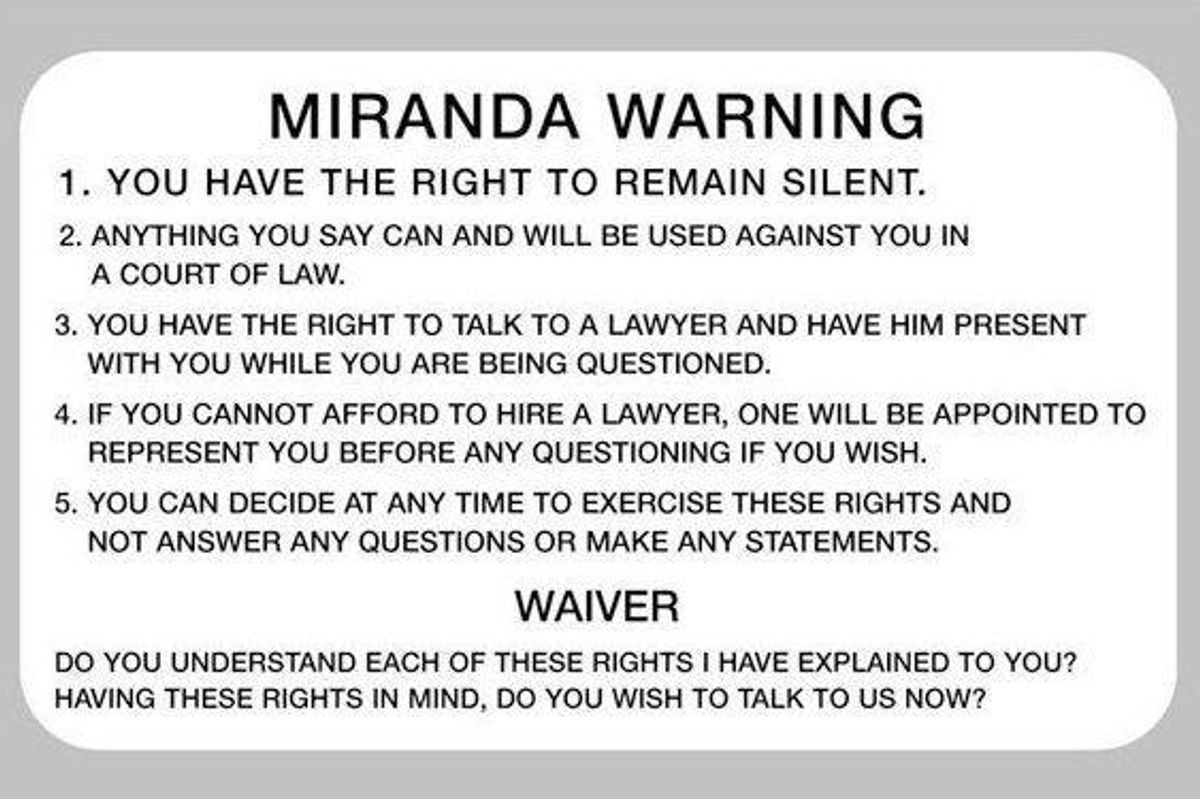SCOTUS: Police Officers Have Right To Remain Silent When It Comes To Miranda Warnings