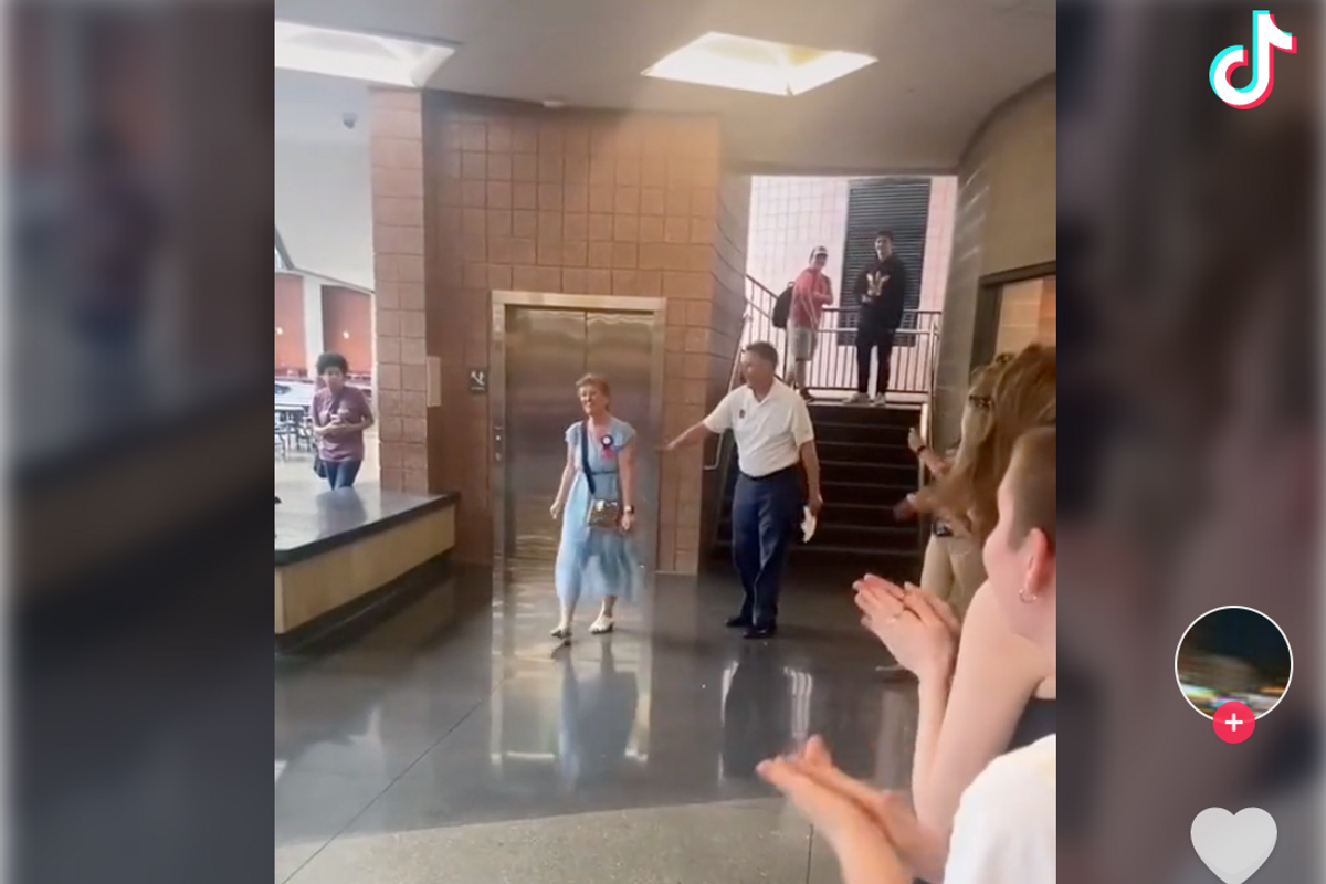 Whole school gives teacher standing ovation on her last day after 50 years