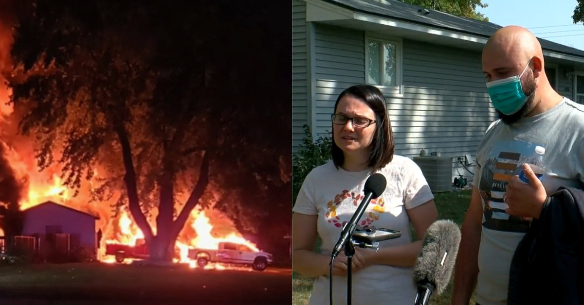 Trump Supporter Charged After Setting His Own Trailer On Fire And Defacing Garage With 'Biden 2020'