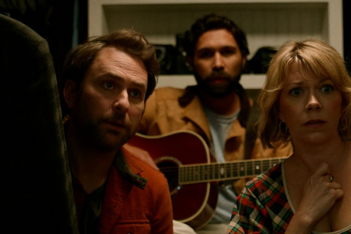 Ben Abraham with Charlie Day and Mary-Elizabeth Ellis 