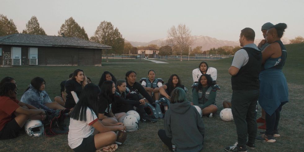 girls football, first down