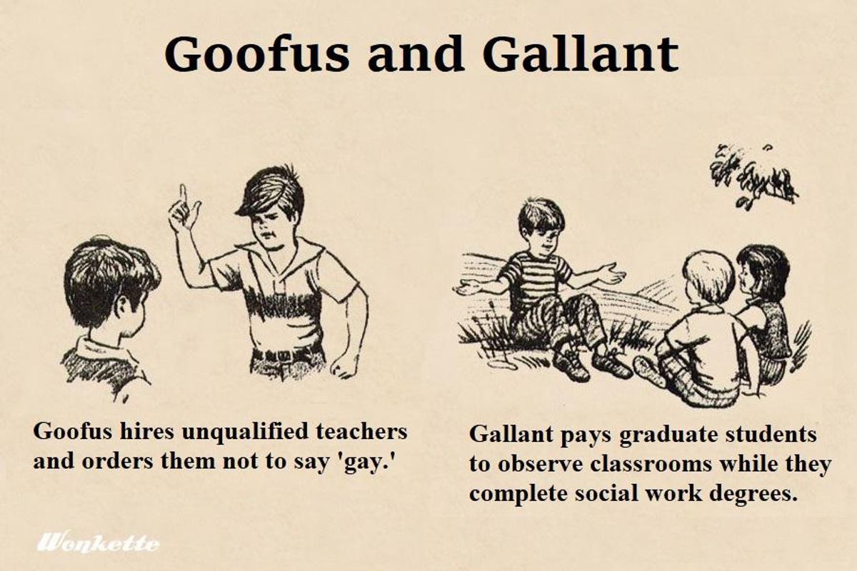 Governors Goofus, Gallant Help Out With Schools!