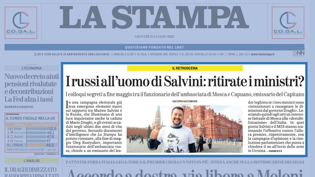 «La Stampa» ruba il nostro scoop
e il Pd   avvelena i pozzi elettorali