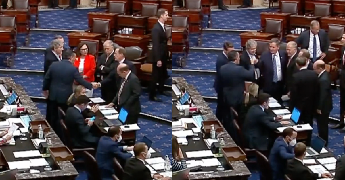 Video Of Republicans Fist Bumping On Senate Floor After Blocking Veterans Bill Sparks Outrage