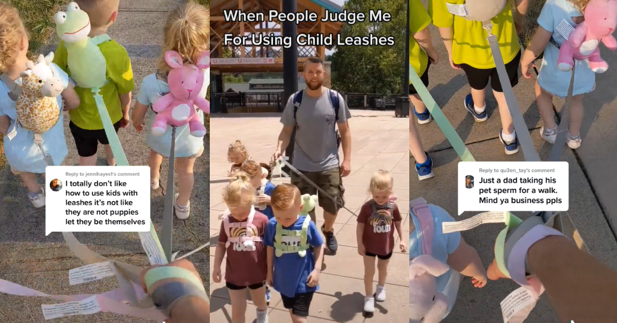 Influencer Dad Speaks Out After Being Shamed For Using Leashes On His 5-Year-Old Quintuplets
