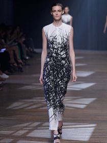 Yigal Azroul lambskin and silk organza silk embroidered eyelet moto jacket  and skirt. - CultureMap Dallas