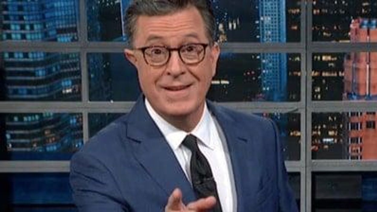 Endorse This! Colbert Scolds Trump For Bad Bathroom Behavior