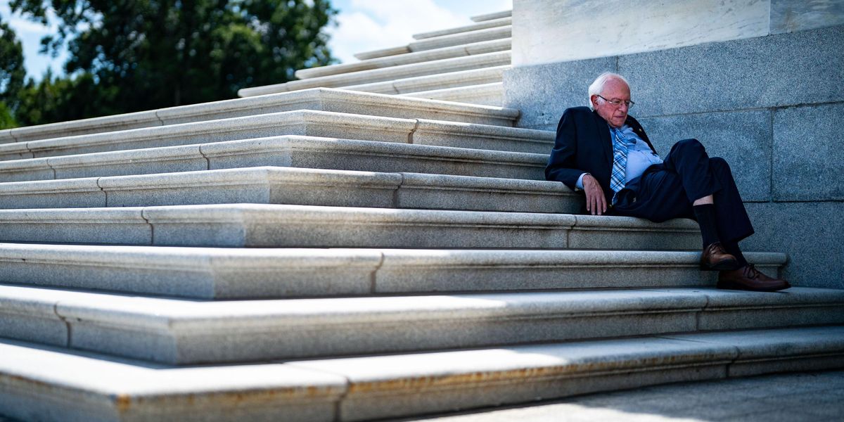Bernie Sanders Looking Sad on the Capitol Steps Inspires Viral Meme