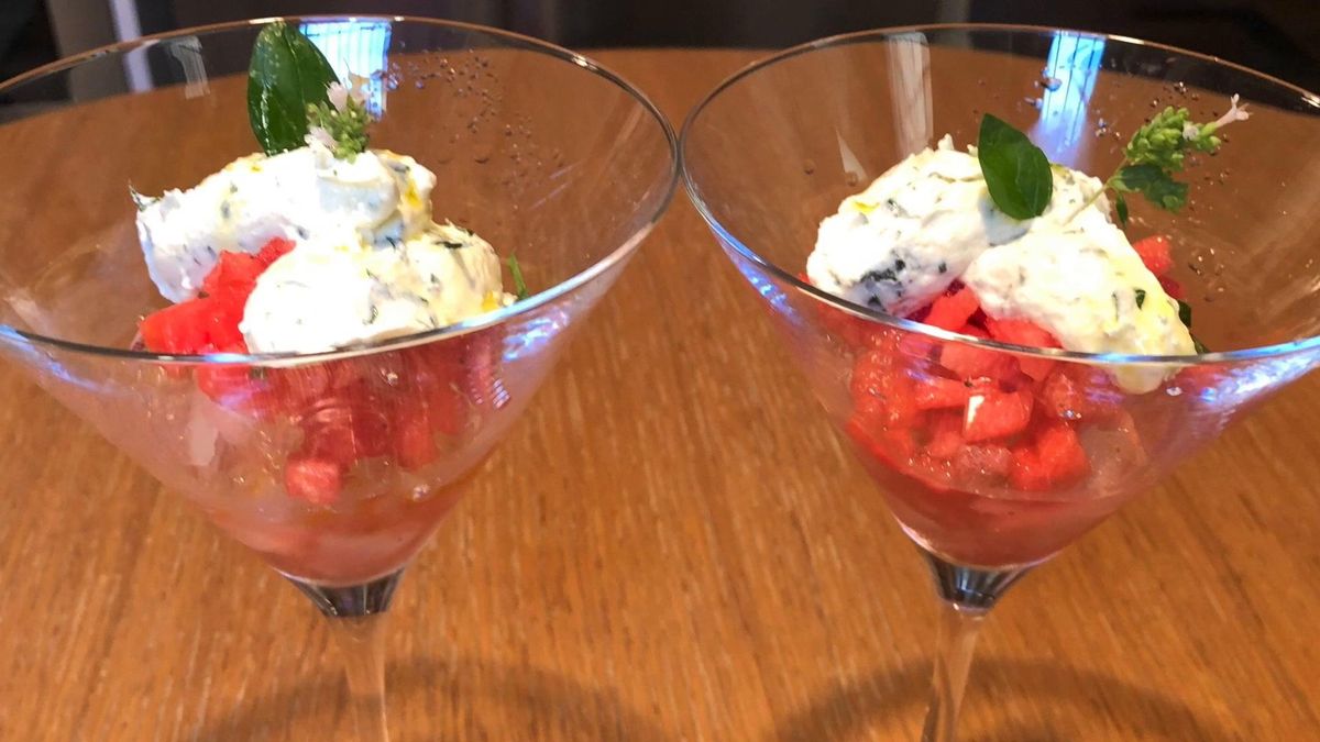 Cuciniamo insieme: cocktail di caprino e cocomero