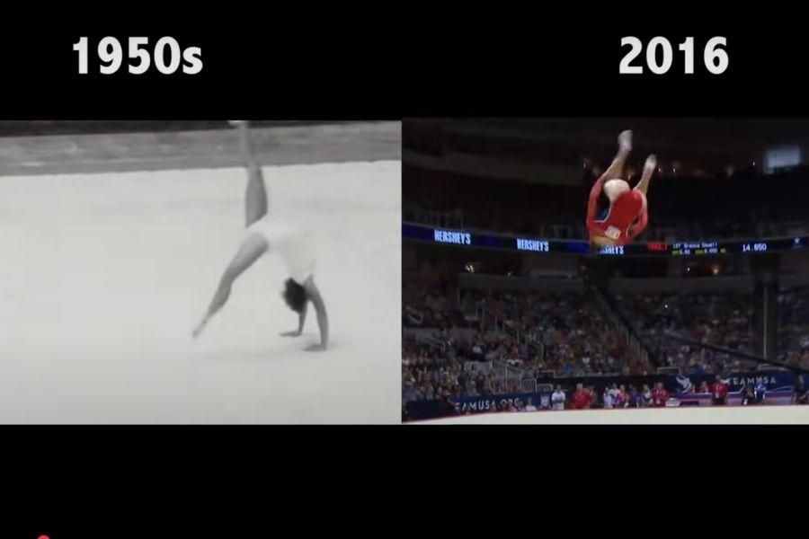 Video shows the evolution of gymnastics skill over the decades picture