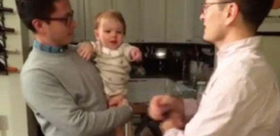 twin brothers and baby