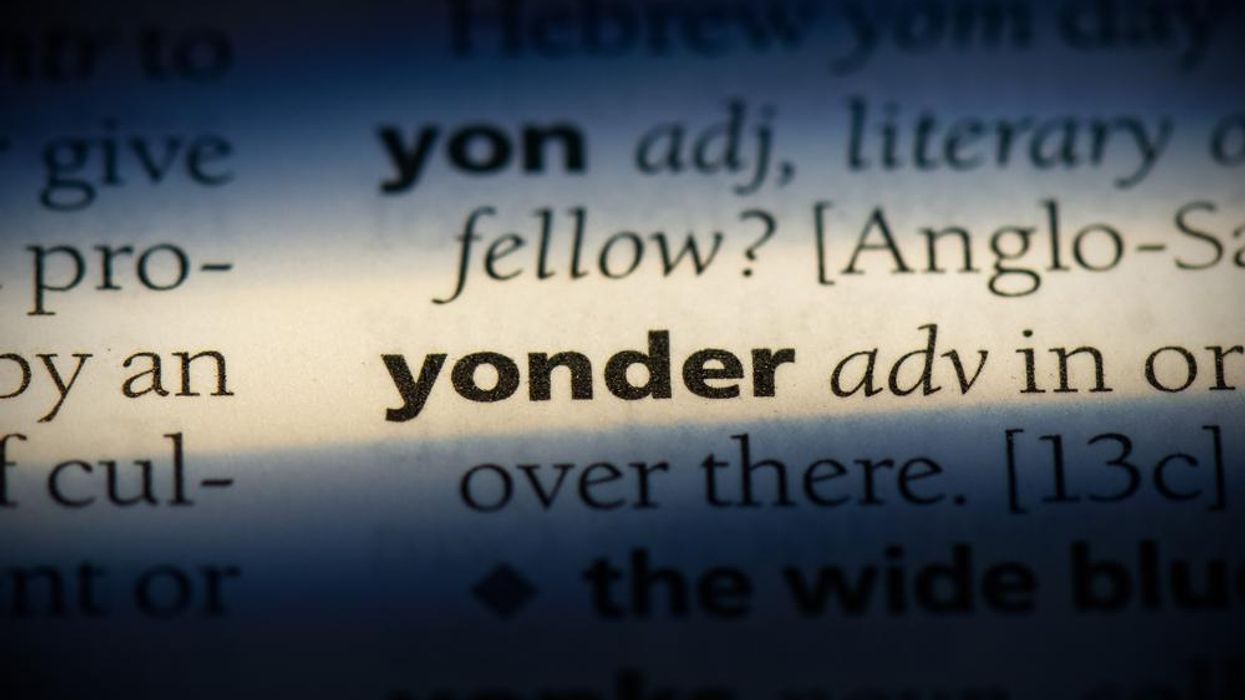 Yonder highlighted in the dictionary