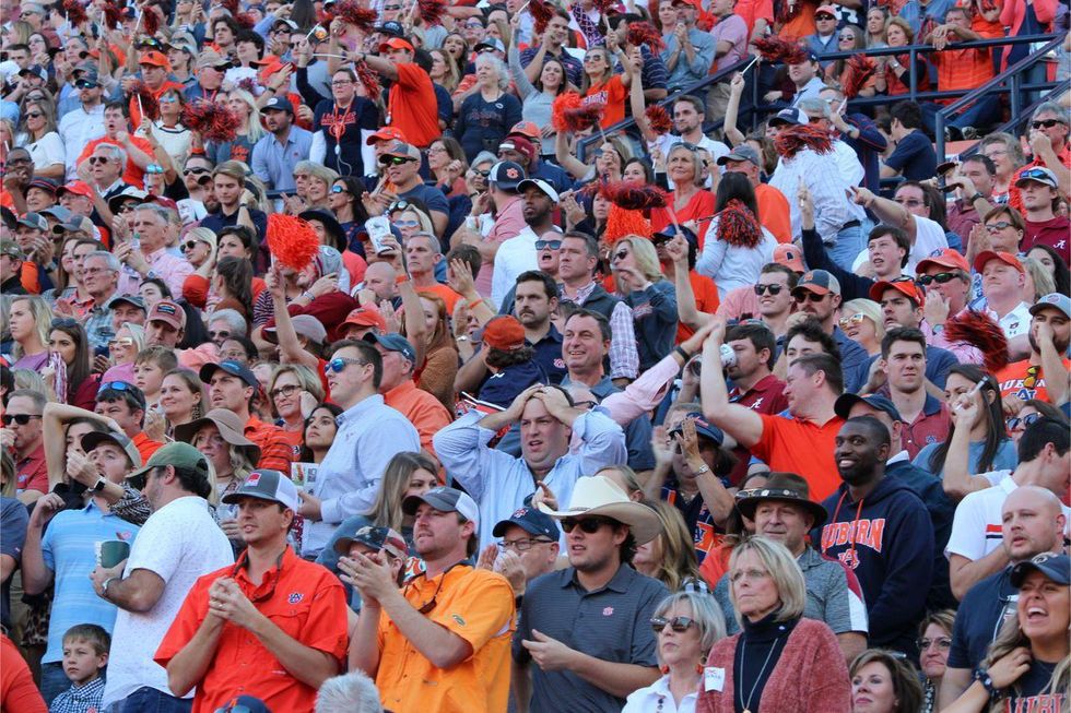 Auburn fans cheer at the 2019 Iron Bowl.