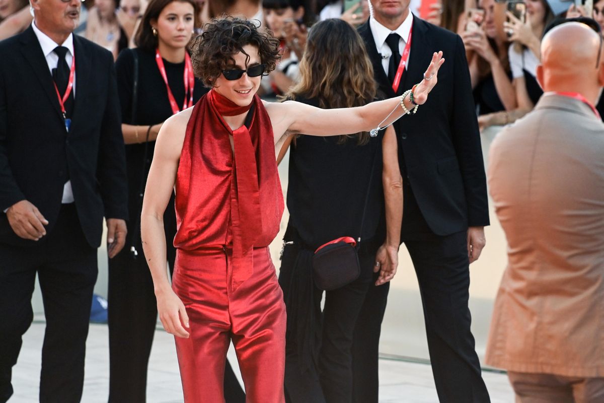 Timothee chalamet in custom Haider Ackermann