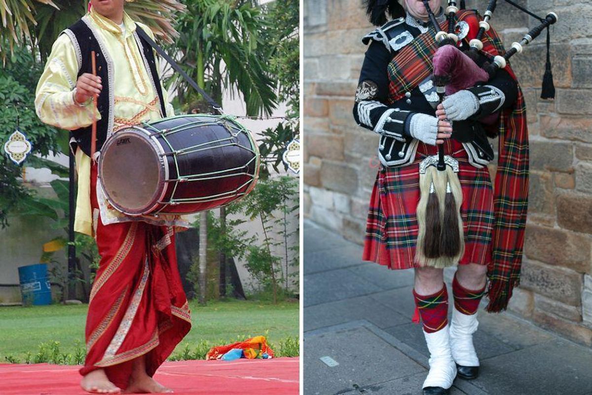 indian drum dhol bagipes