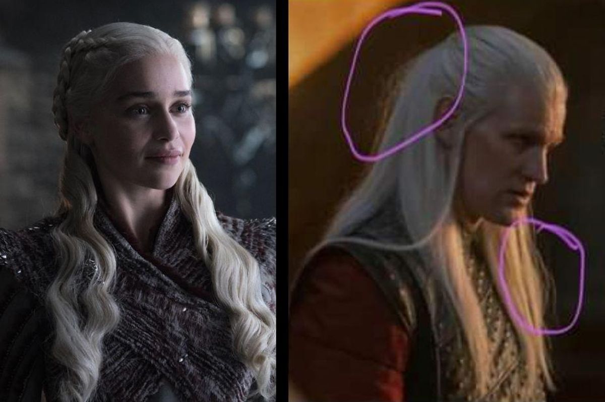 still from game of thrones; still from rings of power
