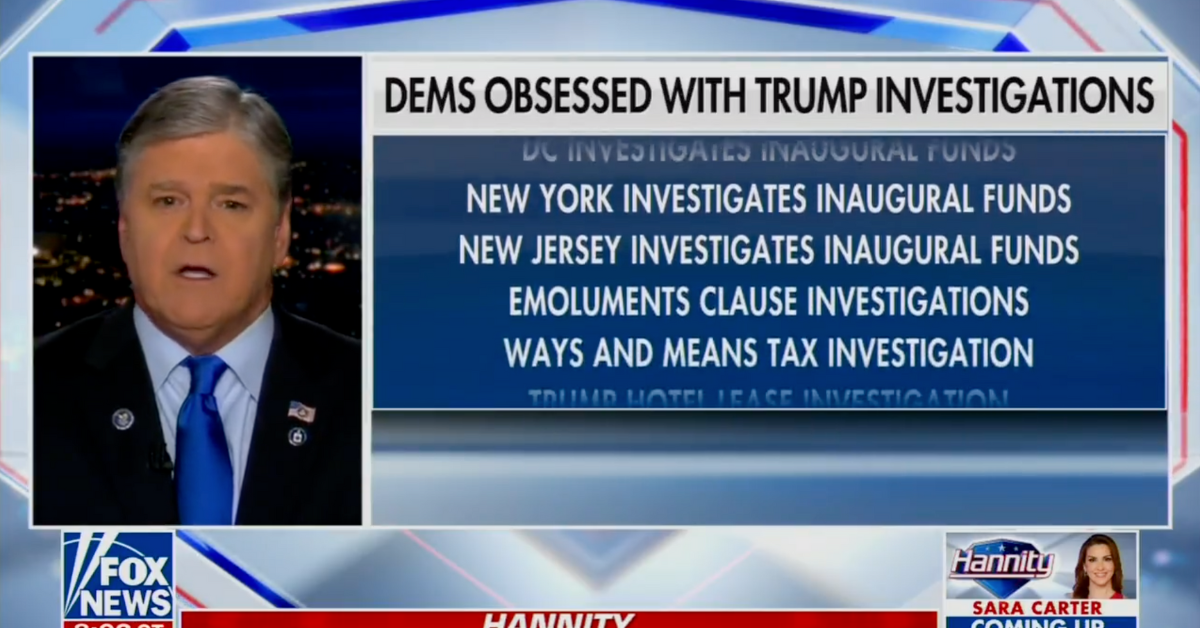 Sean Hannity Tried To Own The Libs With Hilariously Long List Of Trump Investigations–And It Totally Backfired