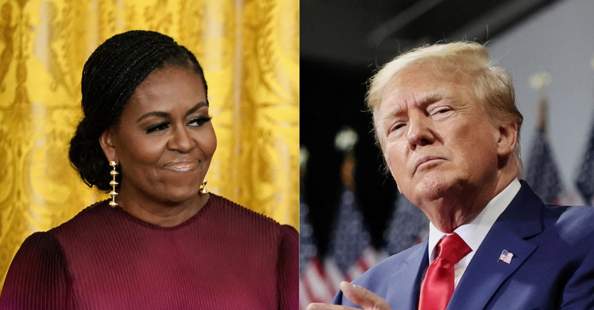 People Are Pretty Sure Michelle Obama Threw Shade At Trump During Her Portrait Unveiling Ceremony