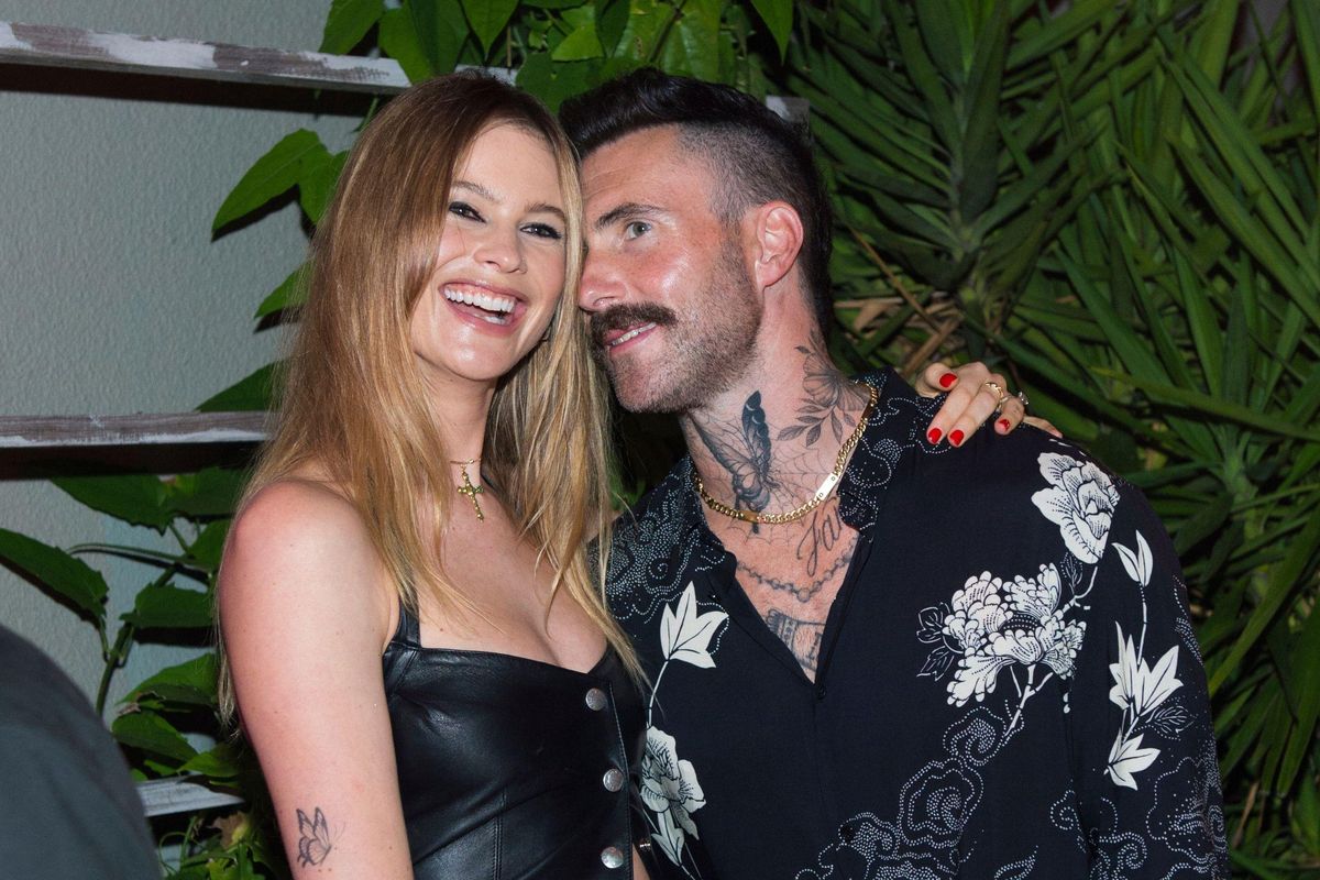 Behati Prinsloo and Adam Levine attend Calirosa Tequila Sunset Happy Hour