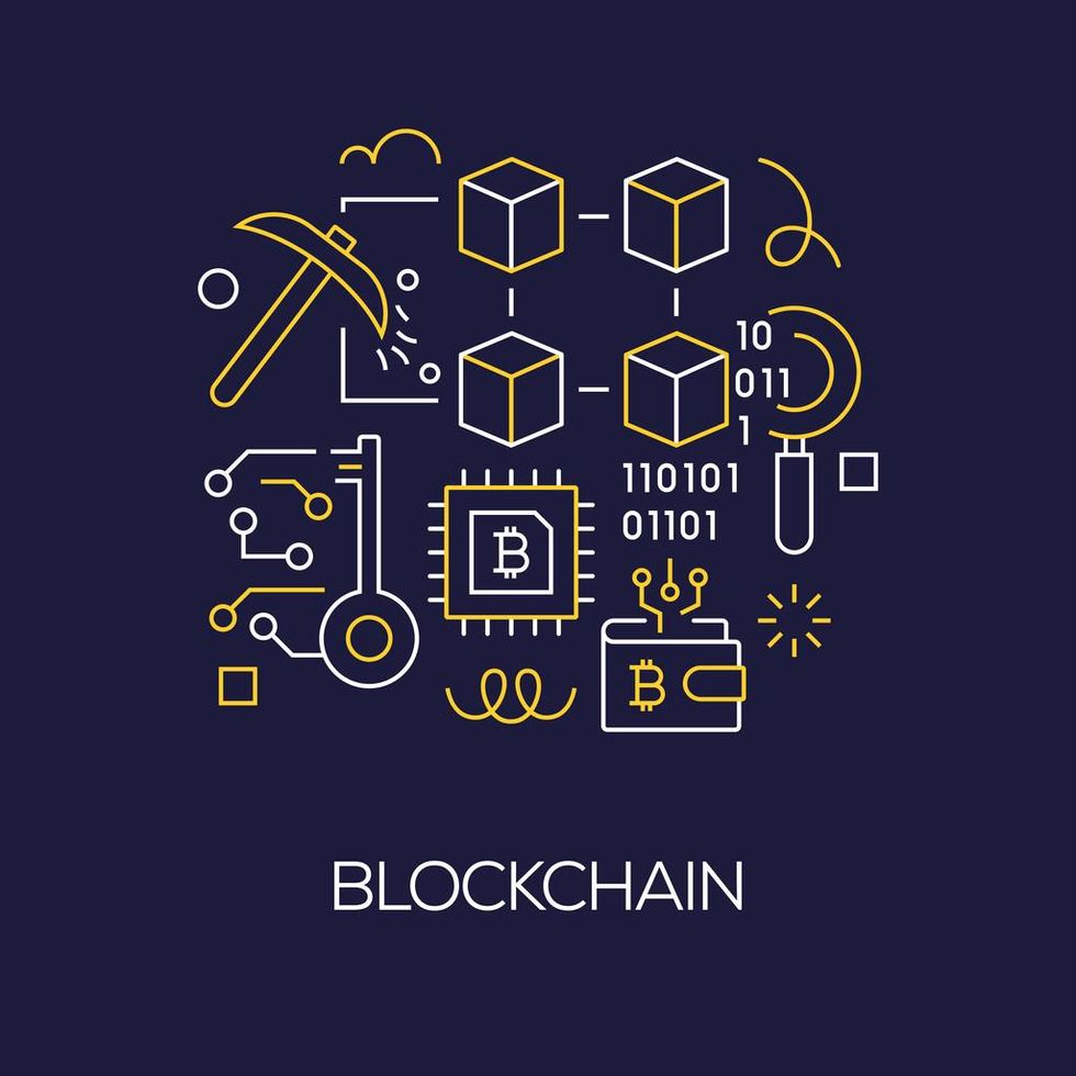 an illustration of Blockchaiin technology