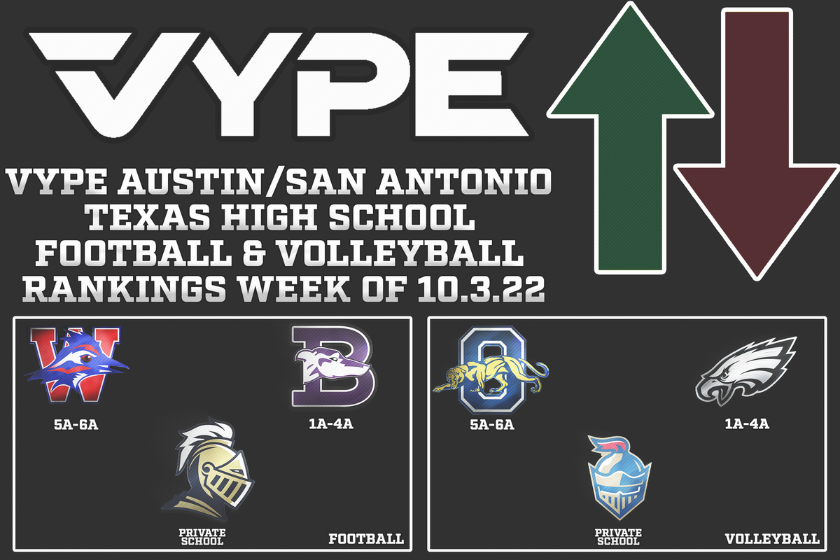 VYPE ATX/SATX Football and Volleyball Rankings Week of 10.3.22